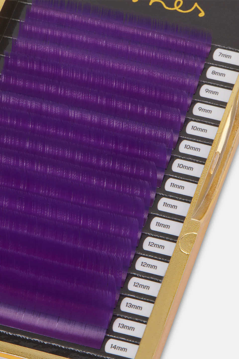 Box extension ciglia curva C sp. 0,10 mm; lunghezza 7–14 mm Viola scuro Silk - Image 2